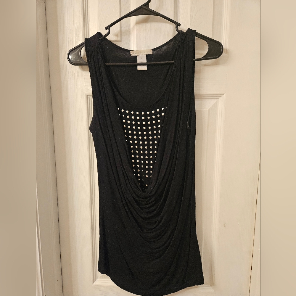 Design History Black and Silver Embellished Bodycon Tunic